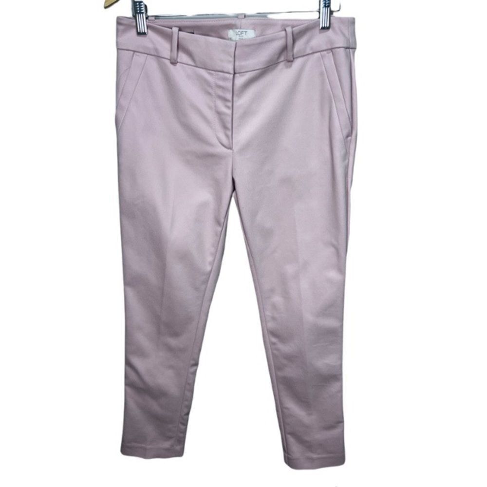 Size 8 Loft Petite Pink Modern Skinny Ankle Pants
